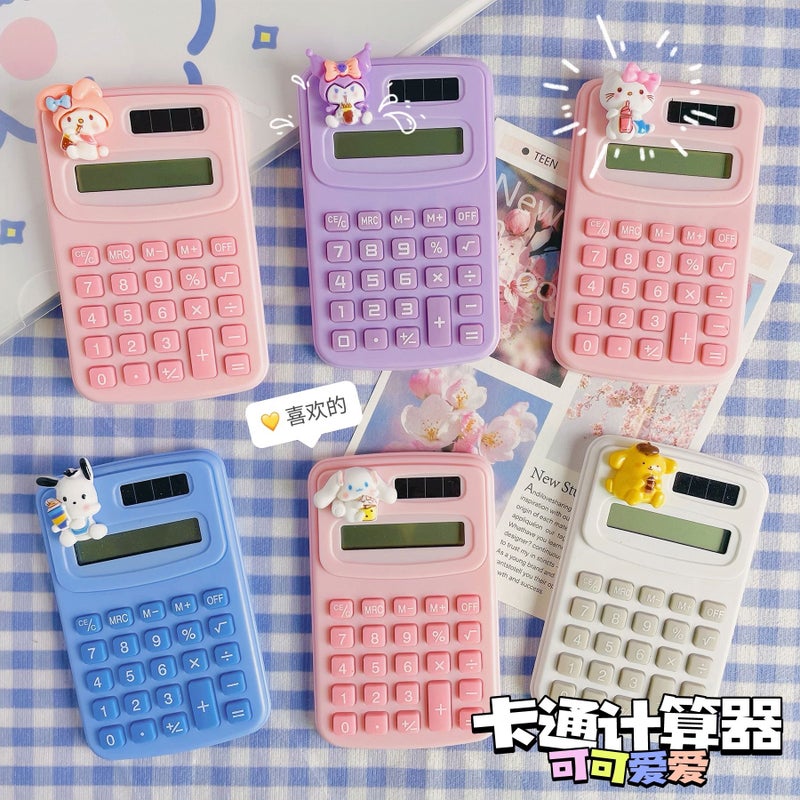 Mini Calculator Cute Cartoon Portable Creative Calculator For Primary School Students Small Handheld Cute Portable - Image 4